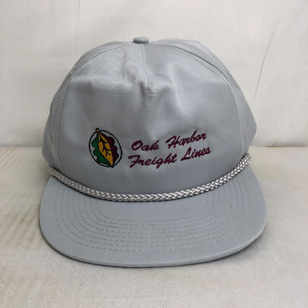 【US古着】キャップ　トラッカーキャップ　Oak Harbor Freight 刺繍ロゴ　企業物　企業ロゴ　ビンテージキャップ　グレー　灰色_画像1