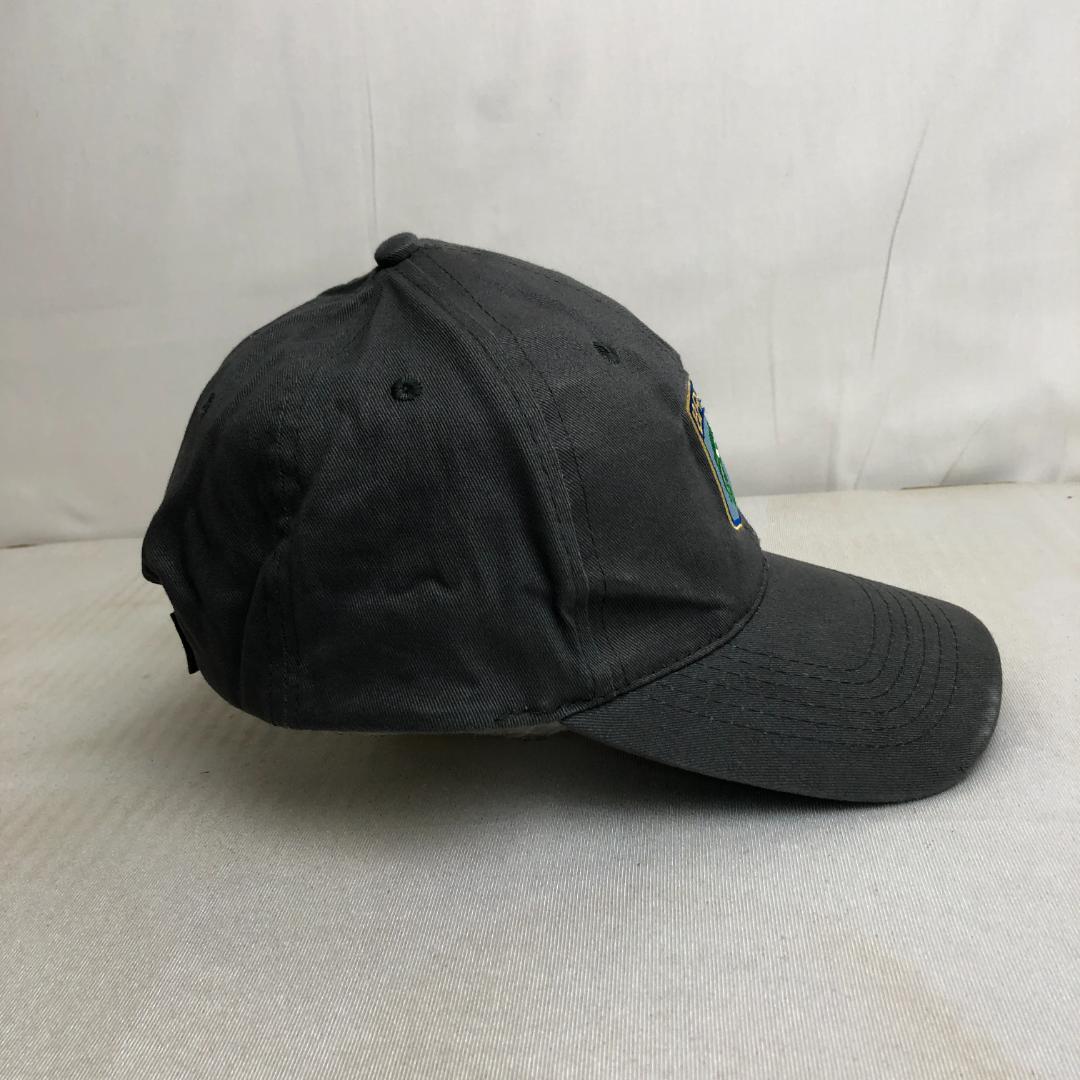 【US古着】キャップ　6パネルキャップ　刺ロゴ　フィッシング　魚　BASS 灰 アウトドア　釣り　バス_画像4