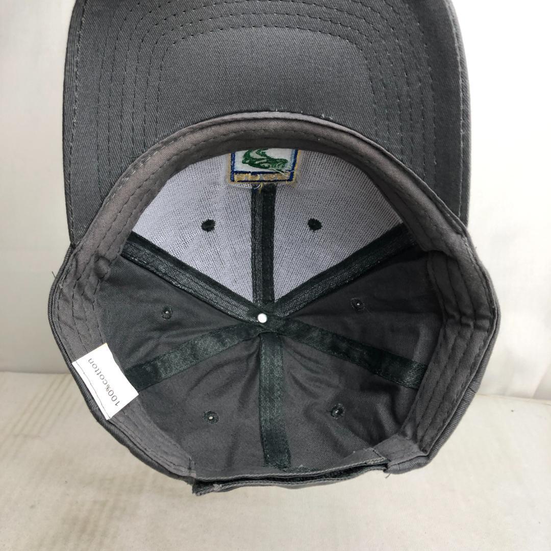 【US古着】キャップ　6パネルキャップ　刺ロゴ　フィッシング　魚　BASS 灰 アウトドア　釣り　バス_画像8