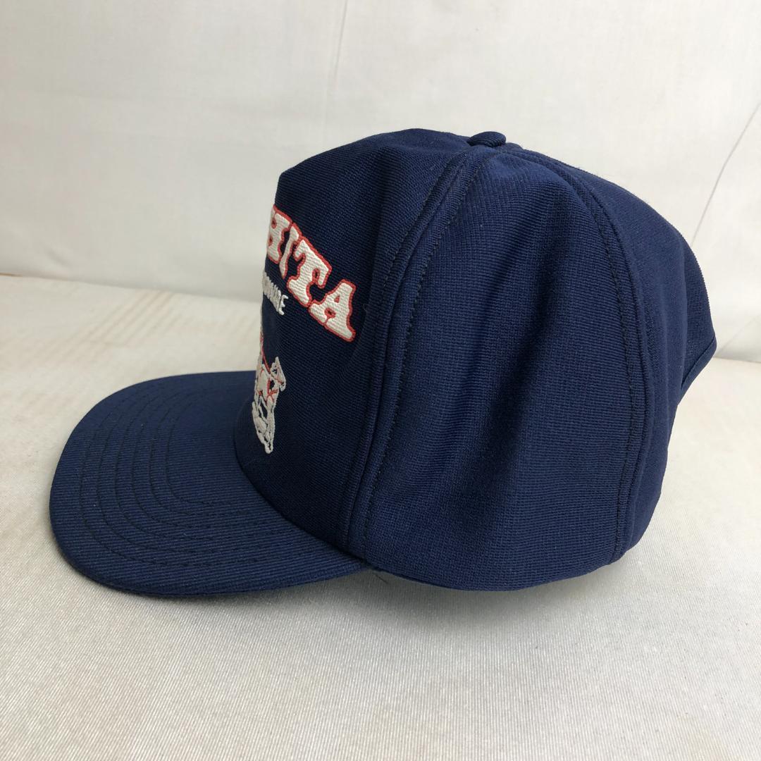 【US古着】キャップ　メッシュキャップ　トラッカーキャップ　WICHITA　ネイビー　紺　ビンテージキャップ　企業ロゴ_画像3