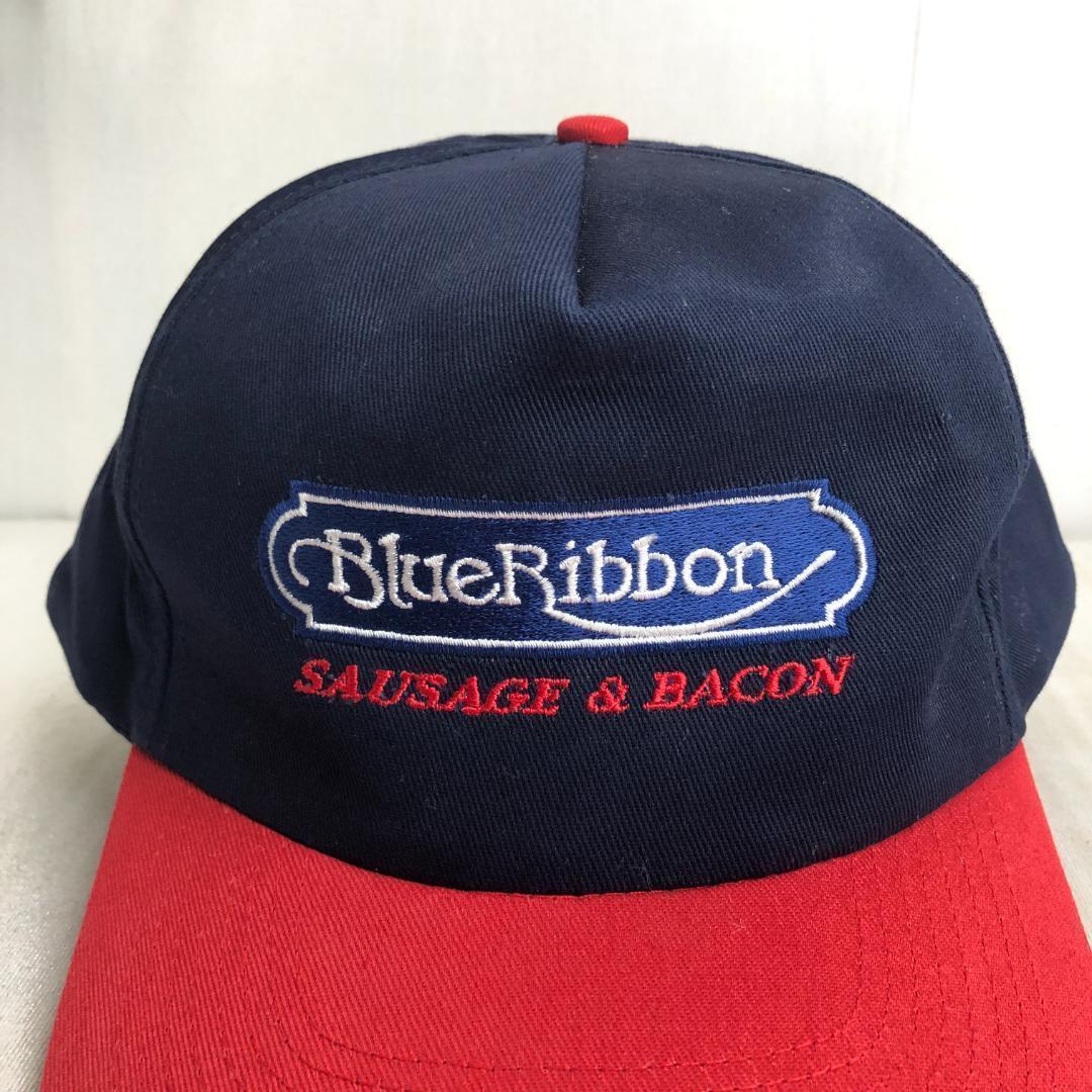 【アメリカ古着】キャップ　トラッカーキャップ　刺ロゴ　Blue Ribbon　レッド　赤　ツートンカラーキャップ_画像2