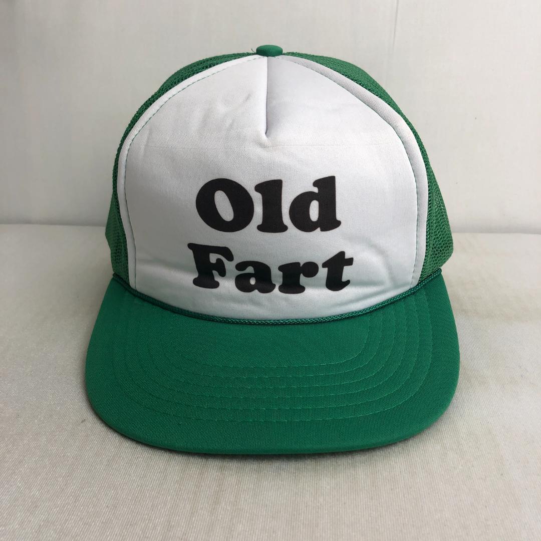 【US古着】キャップ　メッシュキャップ　トラッカーキャップ　Old Fart　グリーン 緑　ホワイト　白　ツートンカラーキャップ_画像1
