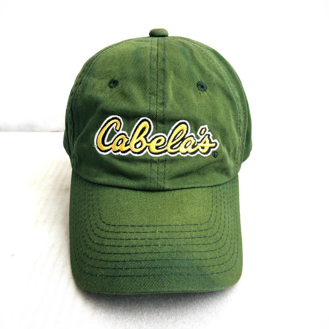 【US古着】キャップ　6パネルキャップ　刺ロゴ　Cabela's カベラズ アウトドア　ビンテージキャップ　グリーン　緑　深緑_画像1