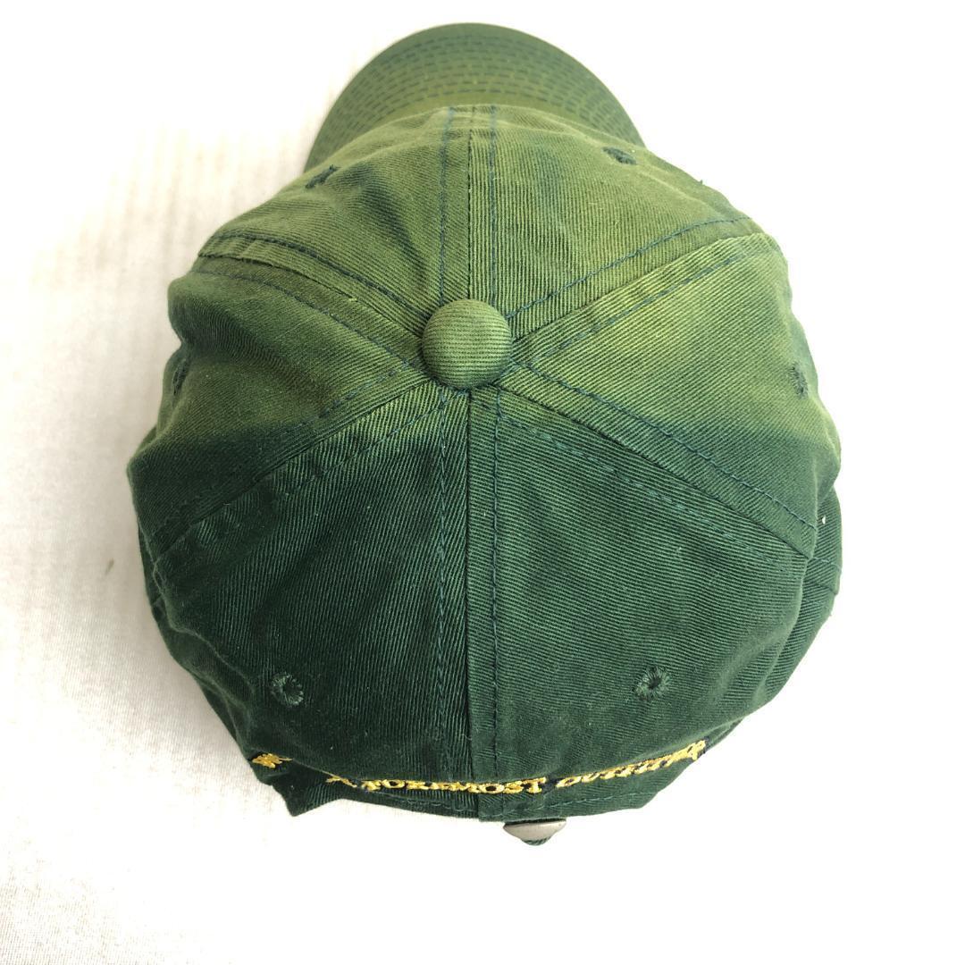 【US古着】キャップ　6パネルキャップ　刺ロゴ　Cabela's カベラズ アウトドア　ビンテージキャップ　グリーン　緑　深緑_画像6