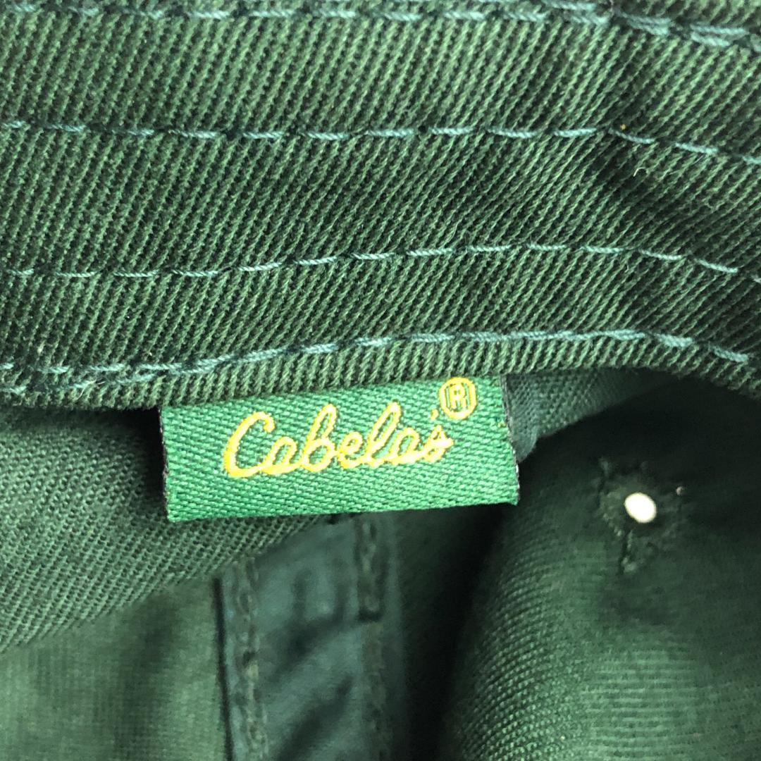 【US古着】キャップ　6パネルキャップ　刺ロゴ　Cabela's カベラズ アウトドア　ビンテージキャップ　グリーン　緑　深緑_画像9
