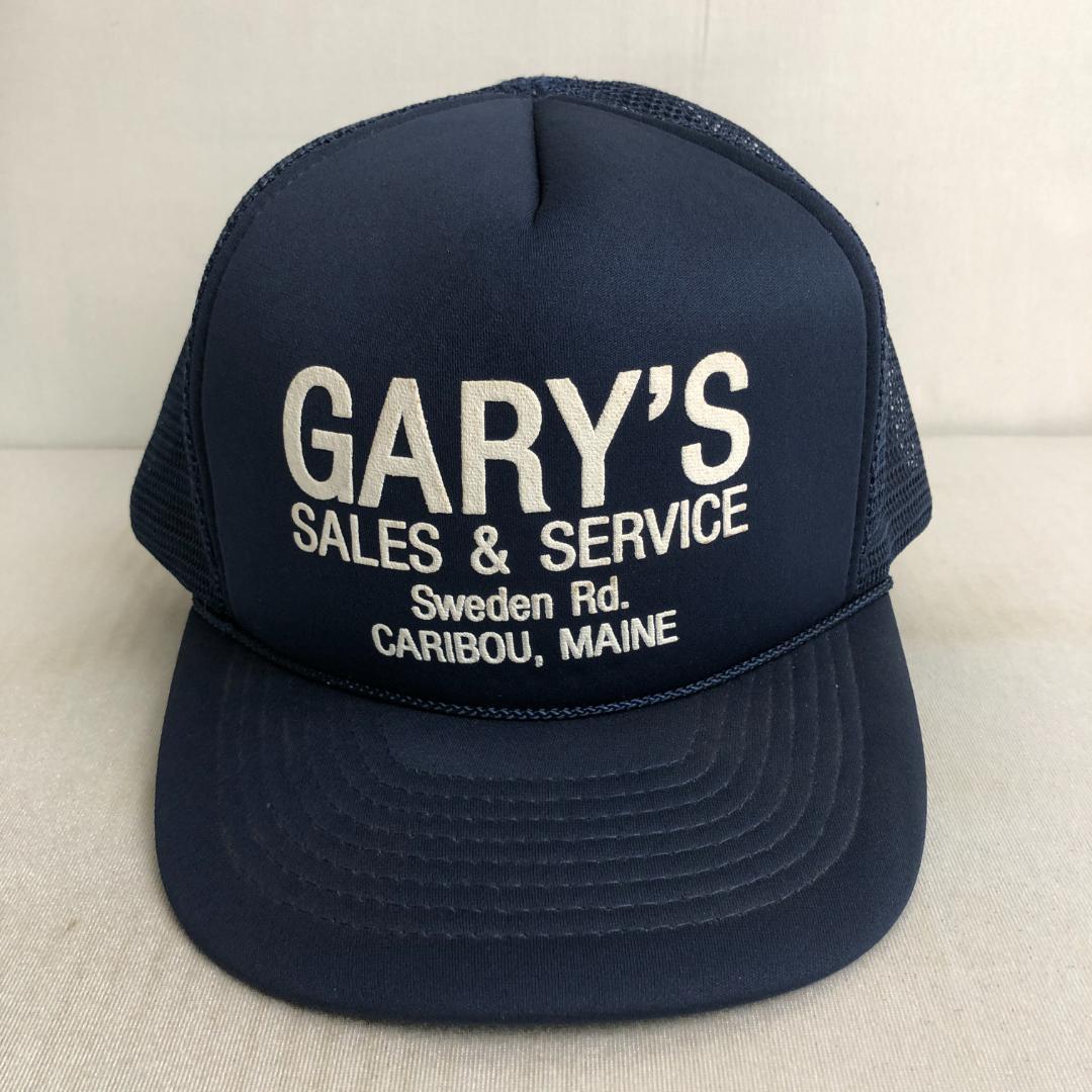 【訳あり品】US古着 キャップ メッシュキャップ トラッカーキャップ GARY'S ネイビー 紺 ホワイト 白 企業ロゴ_画像1