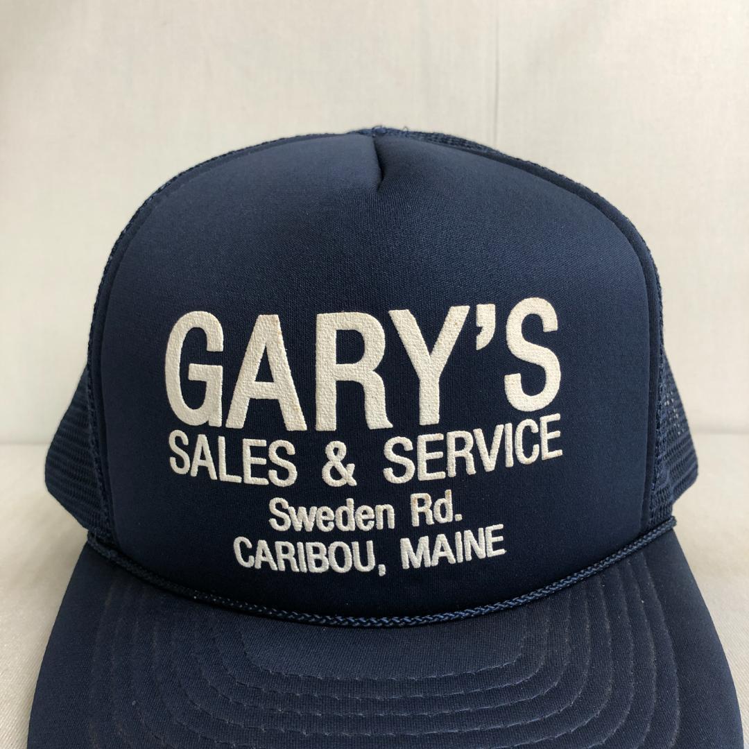 【訳あり品】US古着 キャップ メッシュキャップ トラッカーキャップ GARY'S ネイビー 紺 ホワイト 白 企業ロゴ_画像2