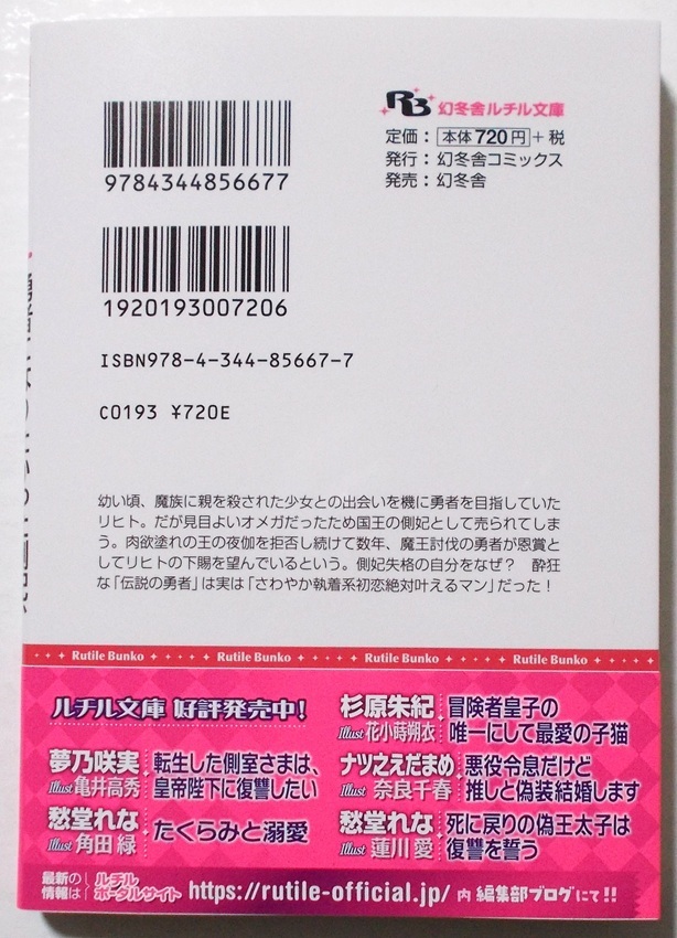 10月新刊☆小冊子付『勇者になりたかった側妃、本物の勇者に下賜される』（著：滝沢晴／画：奈良千春）＊幻冬舎ルチル文庫_画像2