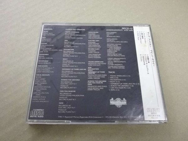 【レアCD】David Bowieデヴィッド・ボウイデビッド・ボウイー/ヤング・アメリカン 盤面良好 初版 税表記無 ￥３８００ RPCD-12_画像2