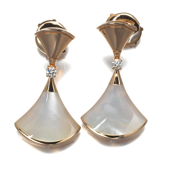 ブルガリ ピアス シェル ダイヤ ダイヤモンド ディーヴァドリーム K18PG BLJ_画像2