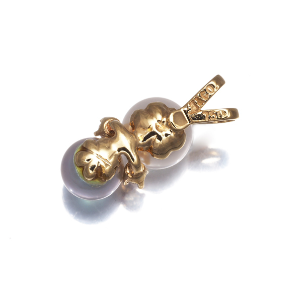 ティファニー ペンダントトップ パール 真珠 5.4mm/6.2mm ダイヤ ダイヤモンド K18YG BLJ_画像3