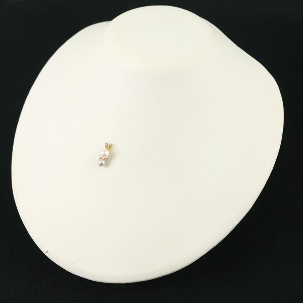 ティファニー ペンダントトップ パール 真珠 5.4mm/6.2mm ダイヤ ダイヤモンド K18YG BLJ_画像4
