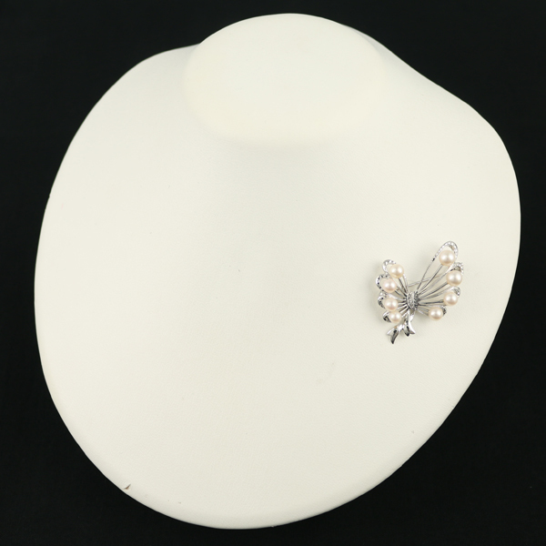 ミキモト ブローチ パール 真珠 4.4-5.7mm リボン シルバー BLJ 大幅値下げ品_画像5