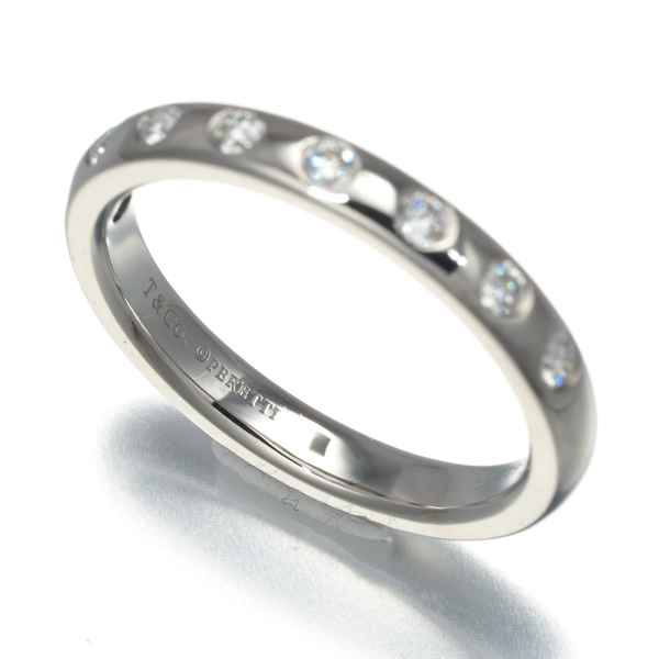 ティファニー リング ダイヤ ダイヤモンド スタッキングバンド 2.7mm 8P 9号 Pt950 指輪 BLJ 大幅値下げ品_画像2