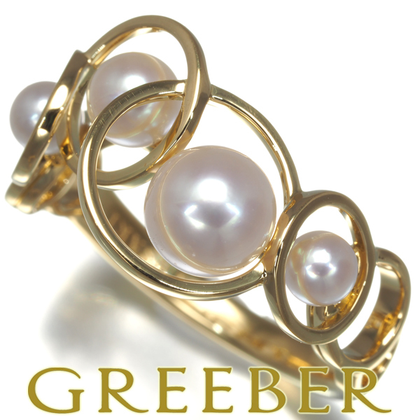 TASAKI タサキ リング 真珠 パール 3.5-6.2mm エニーマ 13.5号 K18YG 指輪 BLJ 大幅値下げ品_画像1