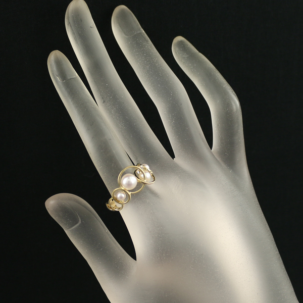 TASAKI タサキ リング 真珠 パール 3.5-6.2mm エニーマ 13.5号 K18YG 指輪 BLJ 大幅値下げ品_画像5