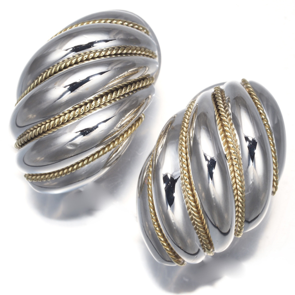 ティファニー イヤリング ツイスト シルバー 925/K18YG BLJ 大幅値下げ品_画像2