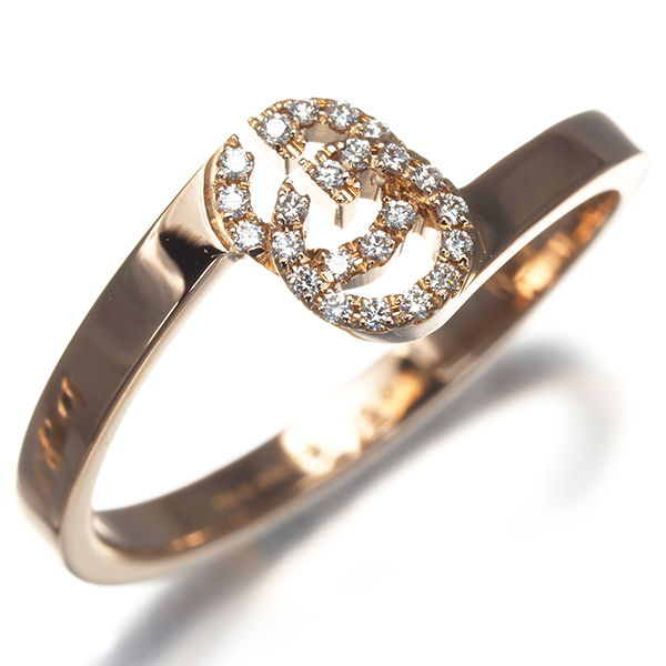 グッチ リング ダイヤ ダイヤモンド GGランニング 9.5号 K18PG 指輪 BLJ_画像2