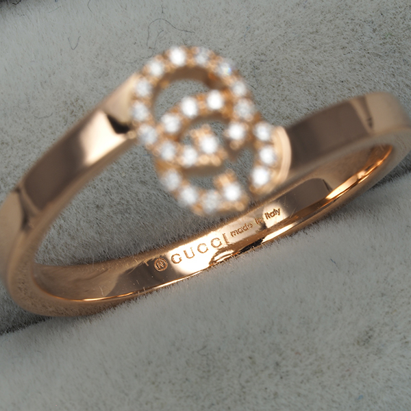 グッチ リング ダイヤ ダイヤモンド GGランニング 9.5号 K18PG 指輪 BLJ_画像4