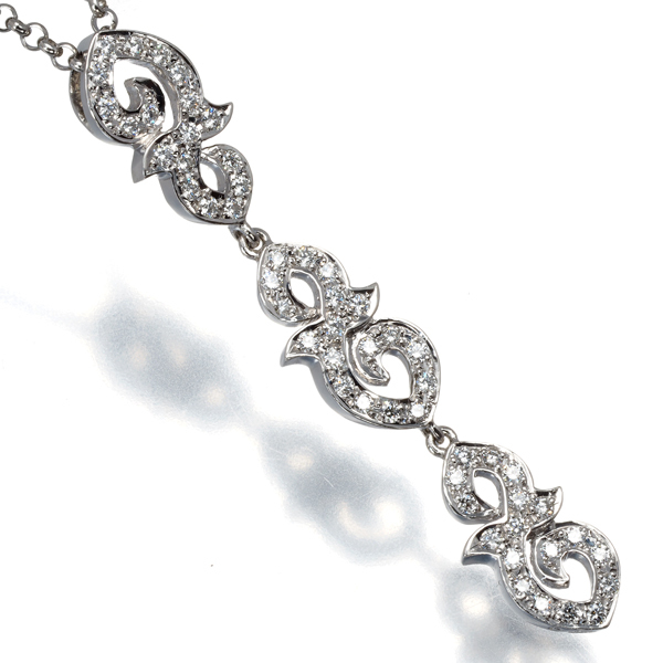 クイーンジュエリー ネックレス ダイヤ ダイヤモンド 0.37ct Yドロップ Pt950 BLJ/GENJ_画像2