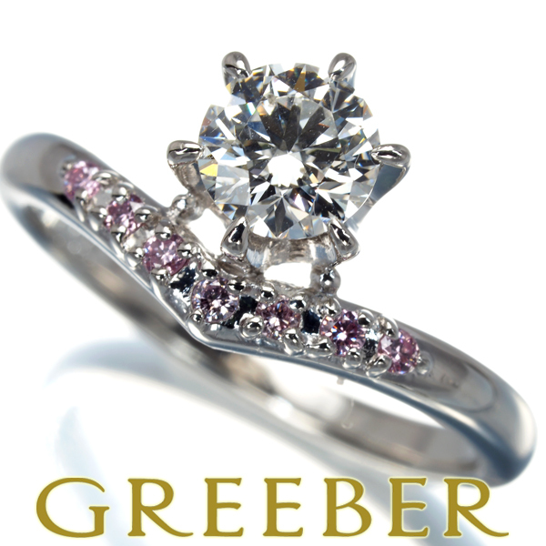 TASAKI タサキ リング ピンク&クリア ダイヤ ダイヤモンド 0.56ct H VVS2 EX/0.06ct 9号 Pt900 鑑定書 指輪 BLJ_画像1