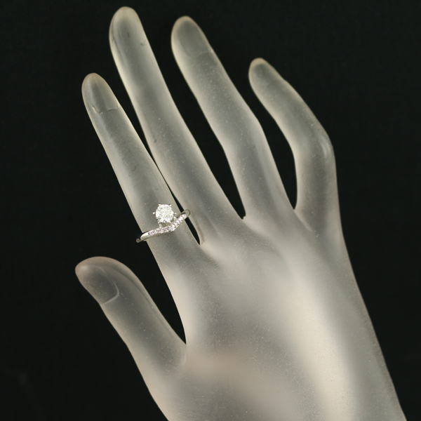 TASAKI タサキ リング ピンク&クリア ダイヤ ダイヤモンド 0.56ct H VVS2 EX/0.06ct 9号 Pt900 鑑定書 指輪 BLJ_画像6