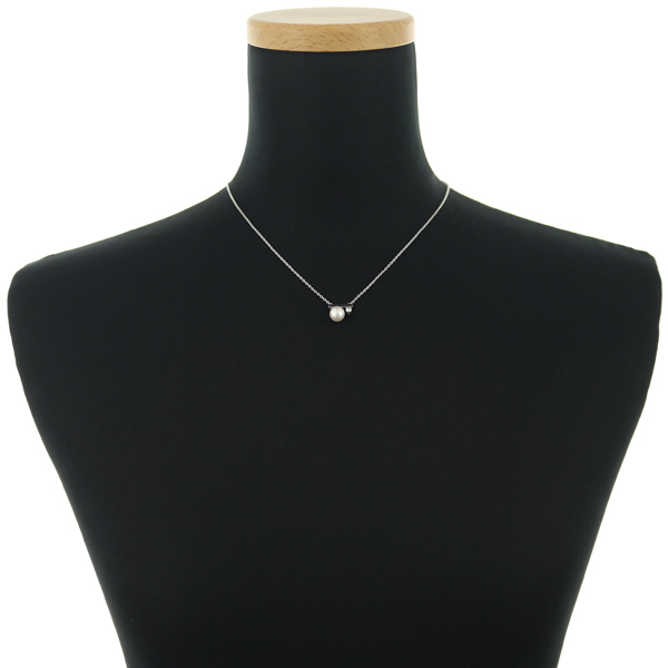 TASAKI タサキ ネックレス パール 真珠 7.3mm ダイヤ ダイヤモンド 0.07ct プチバランスクラス K18WG BLJ_画像5