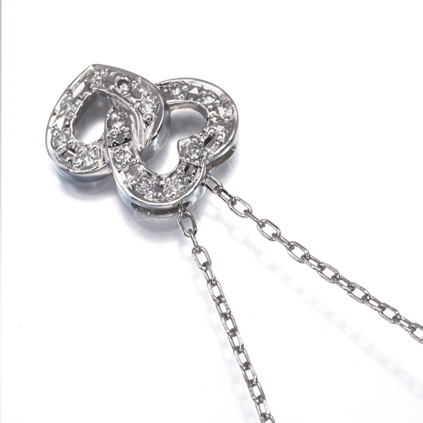  Vendome колье diamond бриллиант двойной Heart Pt950/Pt850 BLJ/GENJ