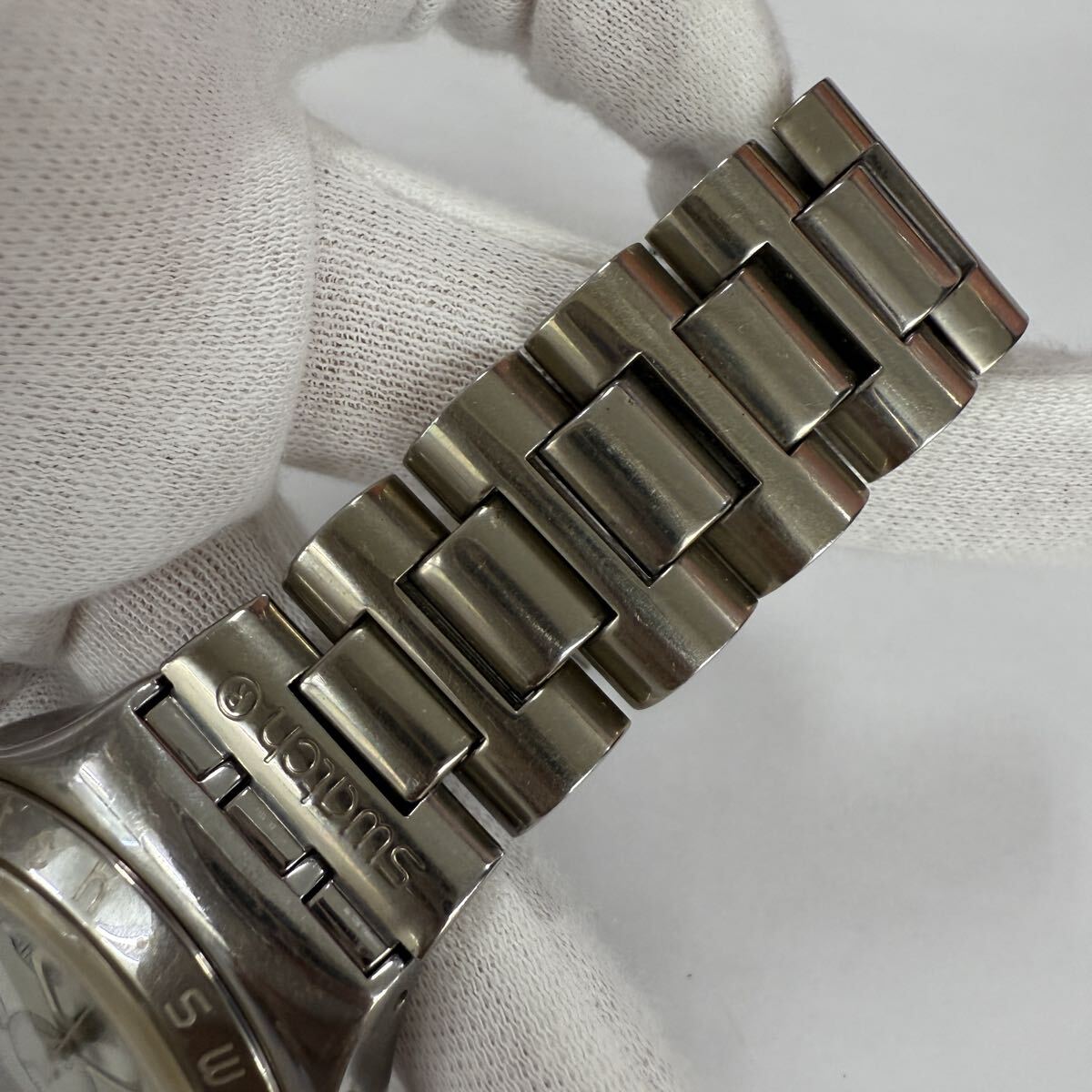 ▽1円〜 SWATCH IRONY スウォッチ アイロニー クォーツ デイト クロノグラフ 腕時計 現状不動品 KB2303_画像2