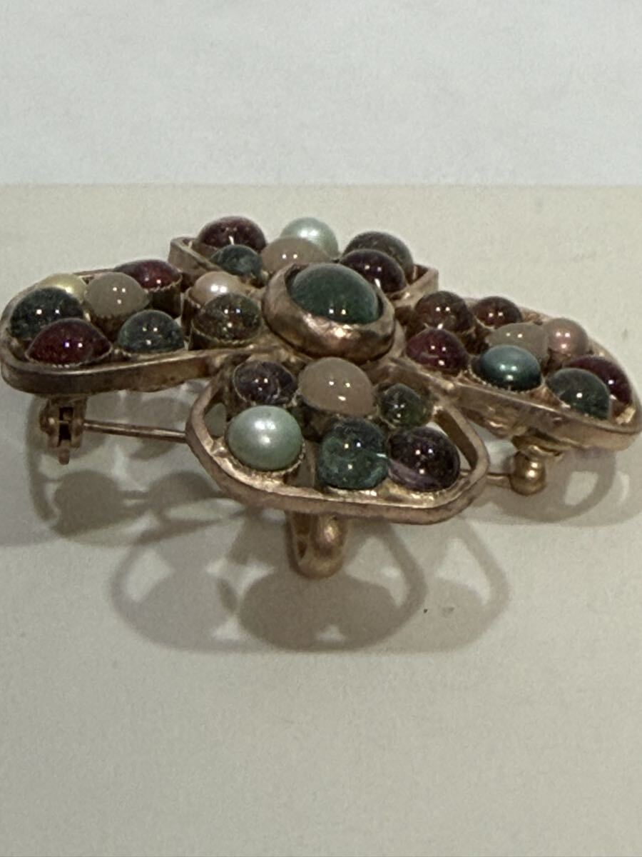 シャネル カラーストーン ブローチ パール フラワー (YZ107 F20 )_画像6