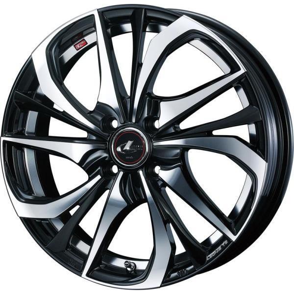 個人宅直送可 レオニスTE アルミホイール4本セット 17x6.5J 4H 100 50 パールブラックミラーカット/LEONIS TE_画像1