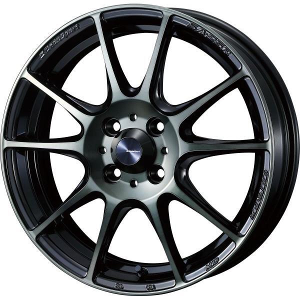 個人宅直送可 ウェッズスポーツ SA25R ホイール4本セット 17X7.0J 4H 100 +43 ウォーズブラッククリア （WBC）_画像1