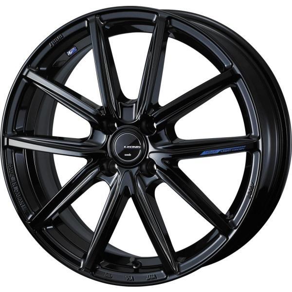 個人宅直送可 レオニス ナヴィア08 アルミホイール4本セット 17x6.5J 4H 100 42 プレミアムブラック/LEONIS NAVIA08_画像1