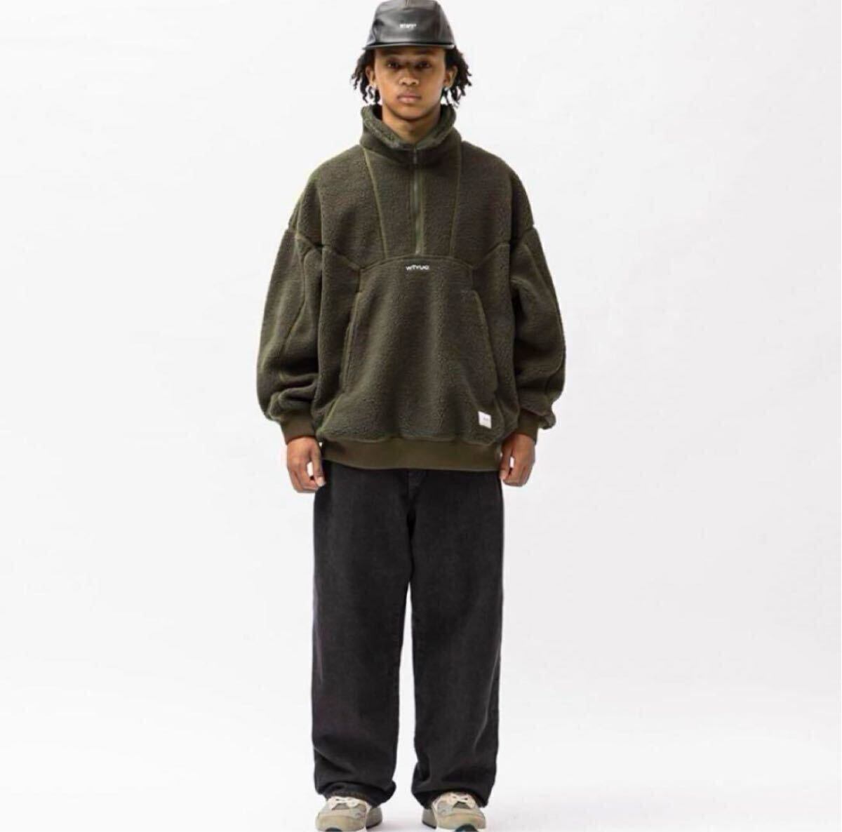 WTAPS JACKET / POAC BOA WTVUA 03 ダブルタップス ボアジャケット ハーフジップ オリーブ カーキ XL 22AW 新品タグ付き!_画像2