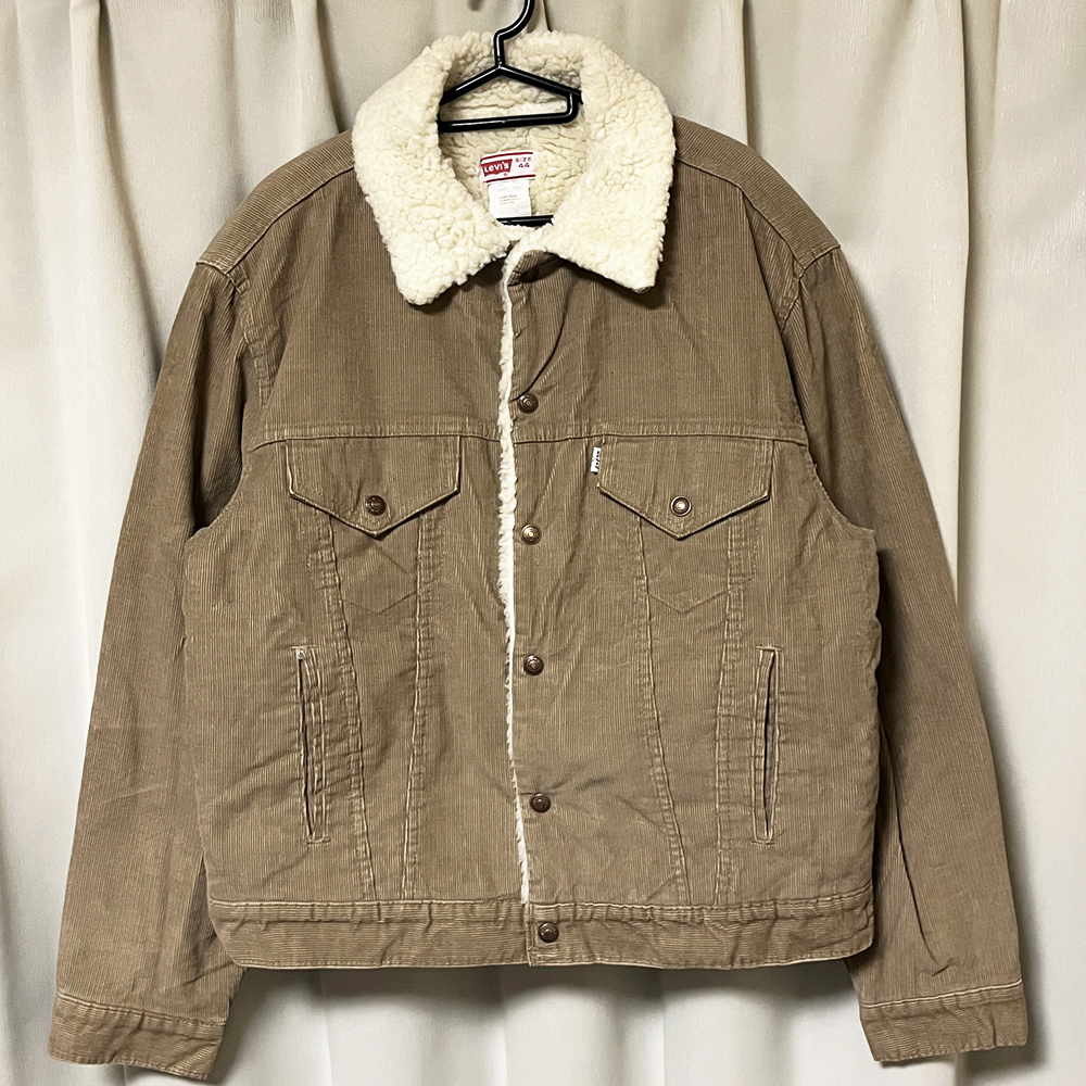 サイズ44 80s USA製 ビンテージ Levis リーバイス 70608-1523 コーデュロイボアジャケット 裏ボア ポケット付き 527 アメリカ製 XL 70505_画像2