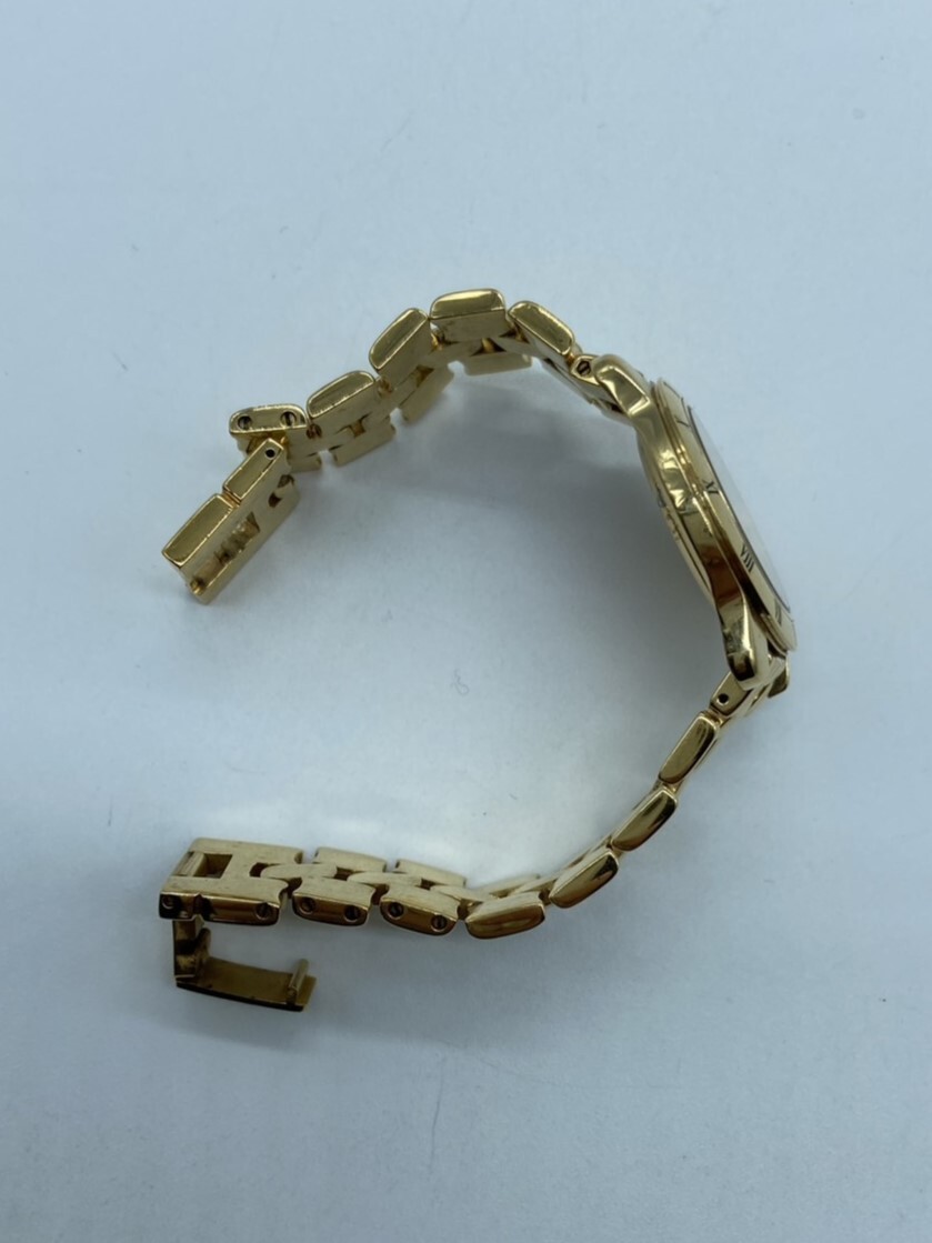 不動品 FENDI フェンディ メンズ レディース 腕時計 860J デイト クォーツ FFロゴ ラウンド ゴールド系 文字盤_画像9