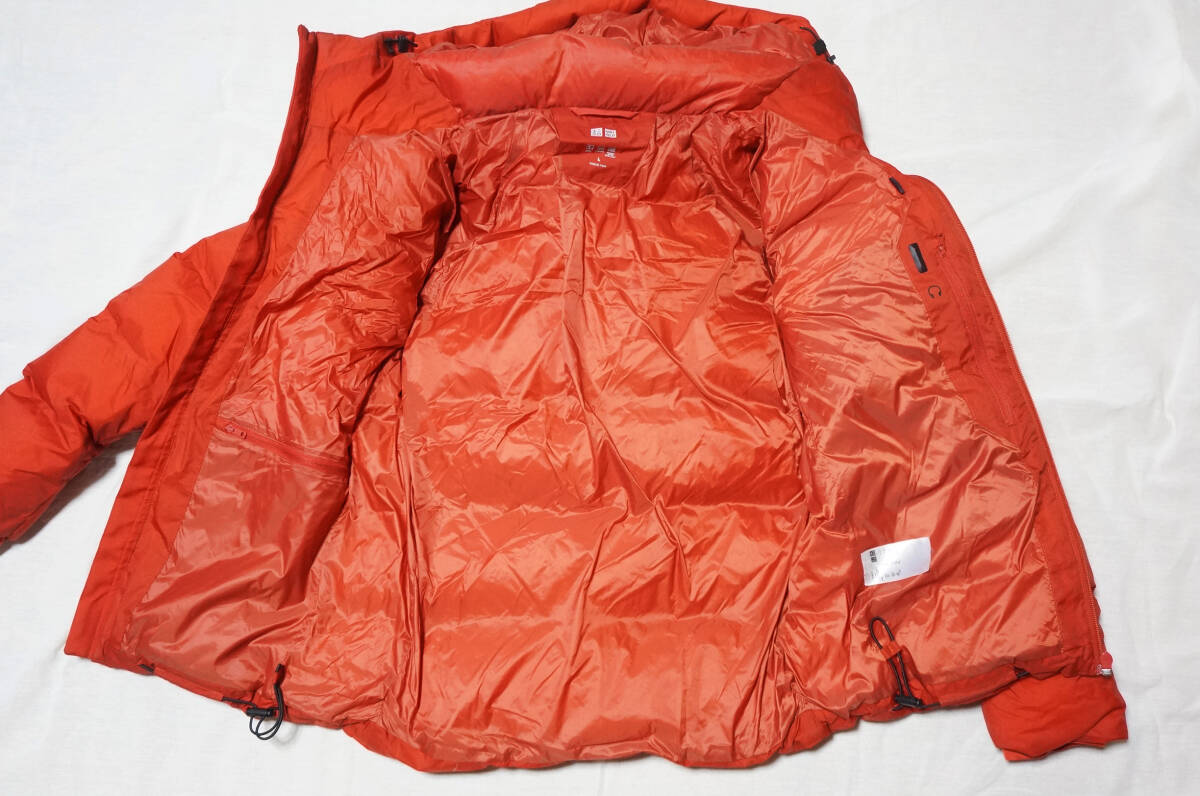 UNIQLO ユニクロ シームレスダウン ジャケット L メンズ 311-409330(84-01) ダウン90% 赤 軽量撥水防風通勤登山_画像3