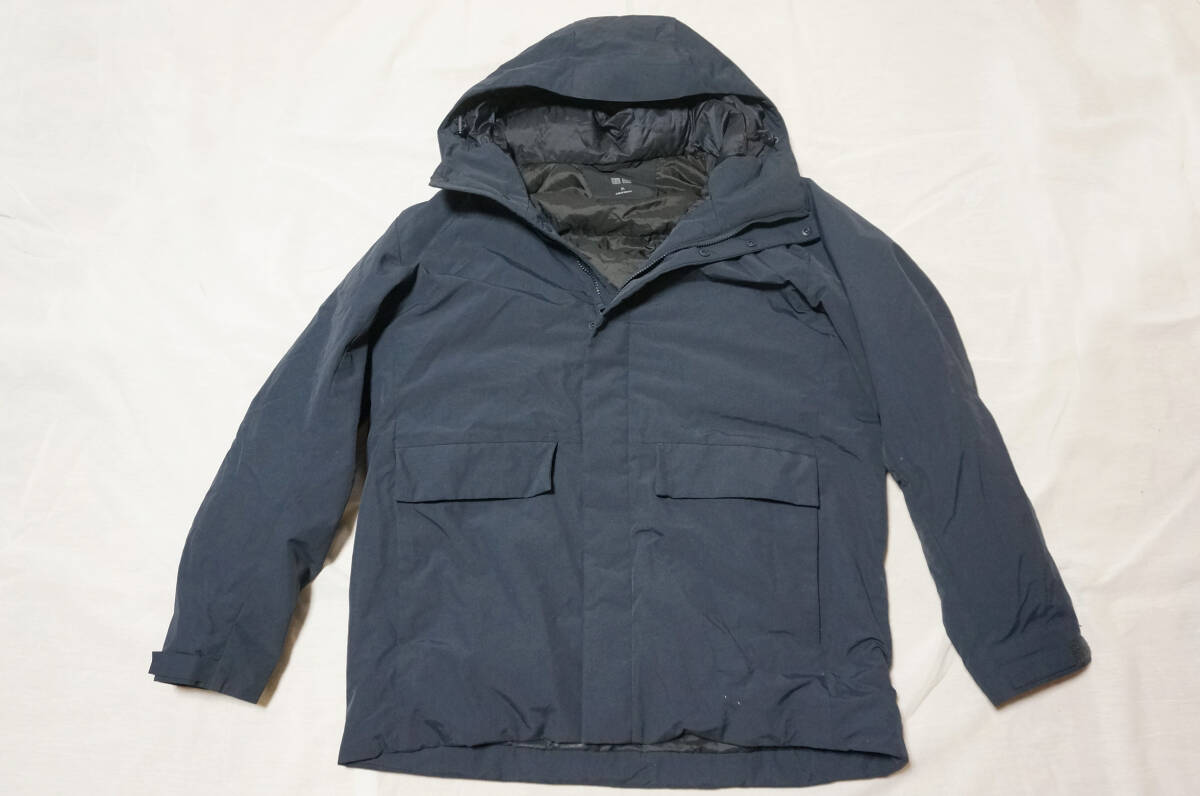 UNIQLO ユニクロ ハイブリッドダウンパーカ ジャケット XL メンズ 311-421716(94-10) 紺 軽量撥水防風通勤登山_画像1