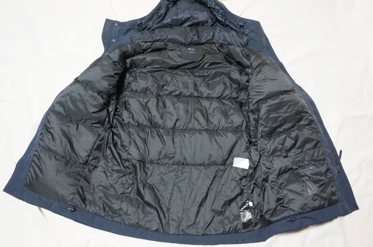 UNIQLO ユニクロ ハイブリッドダウンパーカ ジャケット XL メンズ 311-421716(94-10) 紺 軽量撥水防風通勤登山_画像3