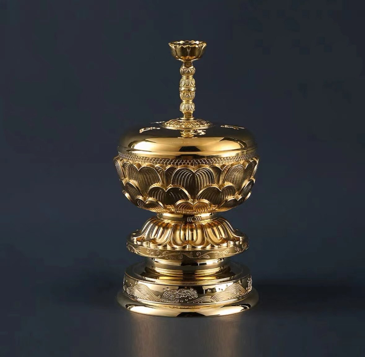  новый товар *[.. закон . храм . предметы для домашнего буддийского алтаря ] подлинный .. большой . курильница буддизм изделие прикладного искусства предметы для домашнего буддийского алтаря латунный высота 21cm