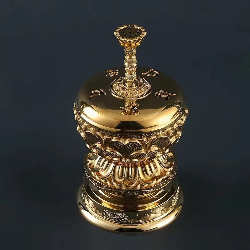  новый товар *[.. закон . храм . предметы для домашнего буддийского алтаря ] подлинный .. большой . курильница буддизм изделие прикладного искусства предметы для домашнего буддийского алтаря латунный высота 21cm