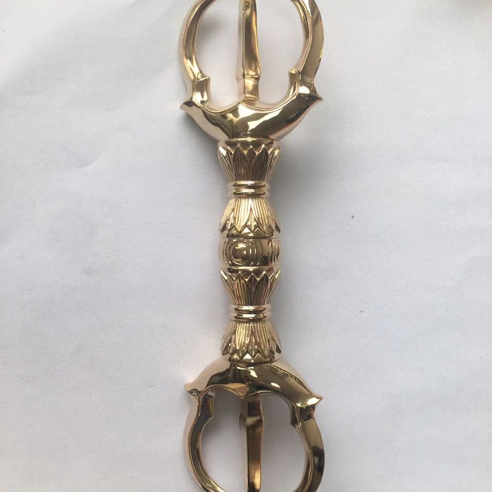 [.. закон . храм . для предметы для домашнего буддийского алтаря ] первоклассный товар подлинный .. три .. латунный полировальный отделка длина 22cm