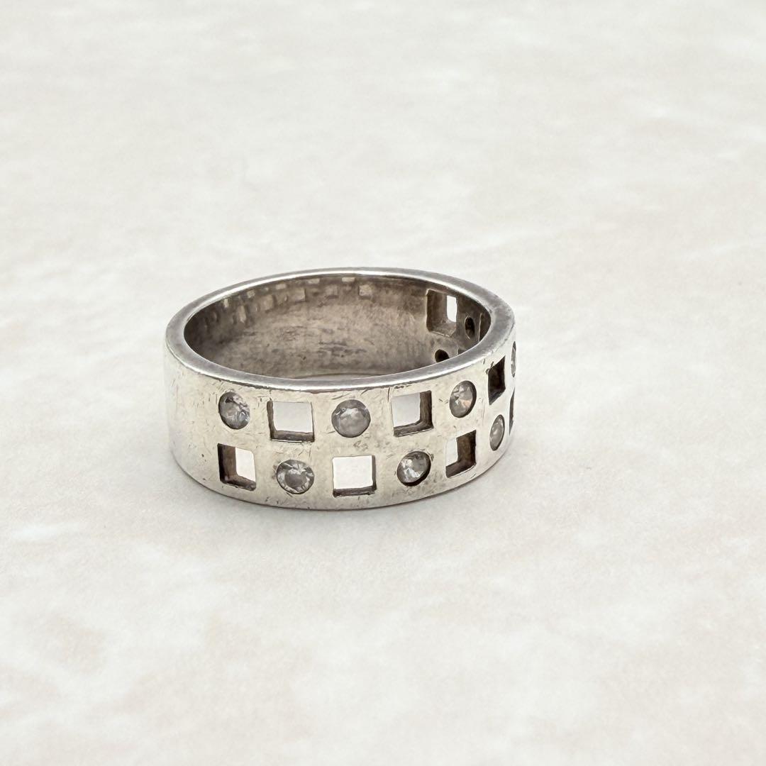 良品 silver925 リング シルバー 11号 オープンスクエア 希少品_画像6