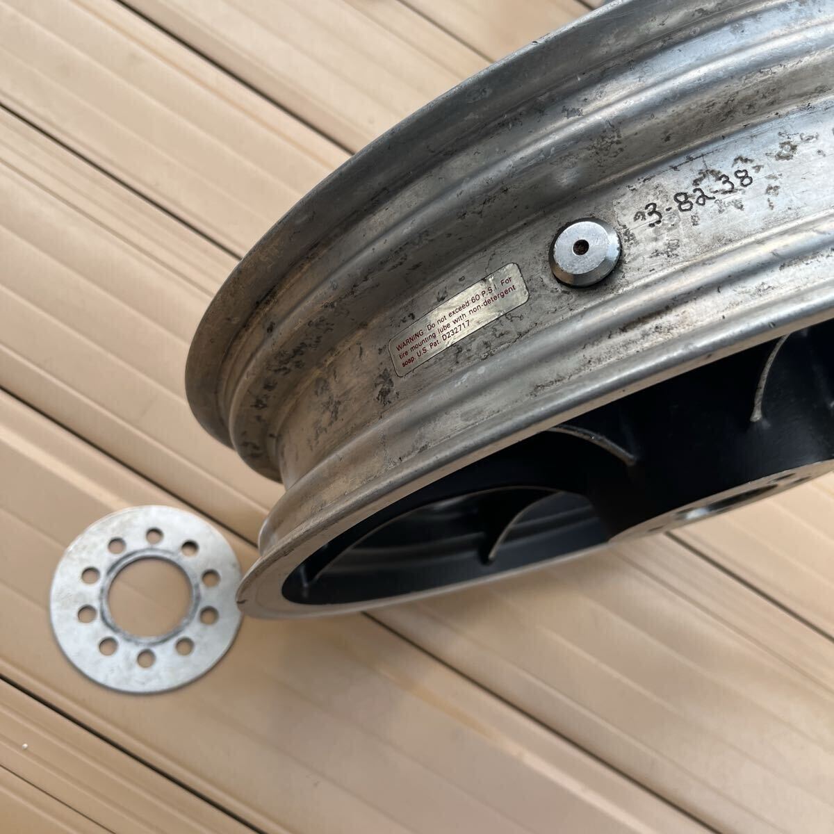 希少　モーリス　キャストホイール 油圧ドラム用　１６ リア　パン　ショベル　アーリー　ハーレー　chopper AMF morris _画像9