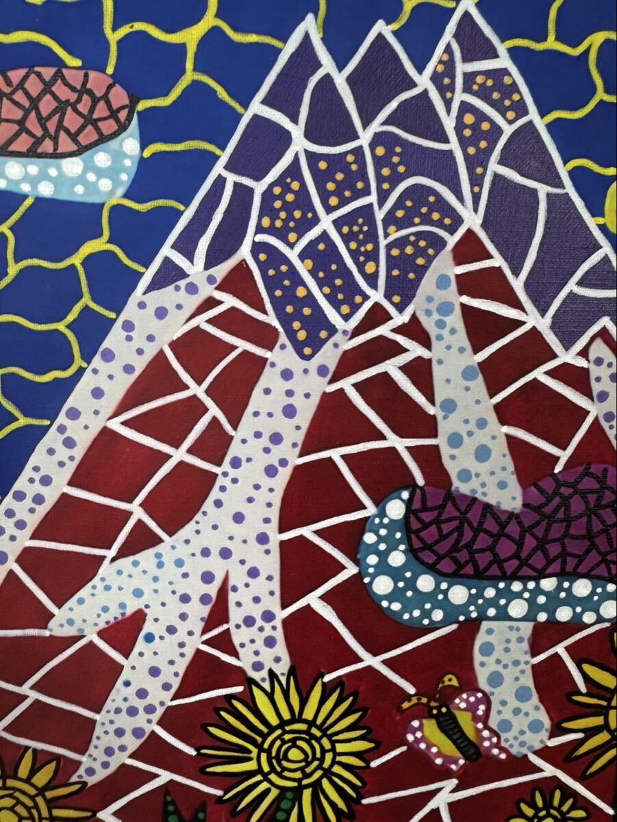 【模写】/作者不詳/富士山F10号/絵画/額縁/油彩画/肉筆/手書き/天野喜孝/水森亜土/草間彌生/松本零士/ジミー大西_画像7