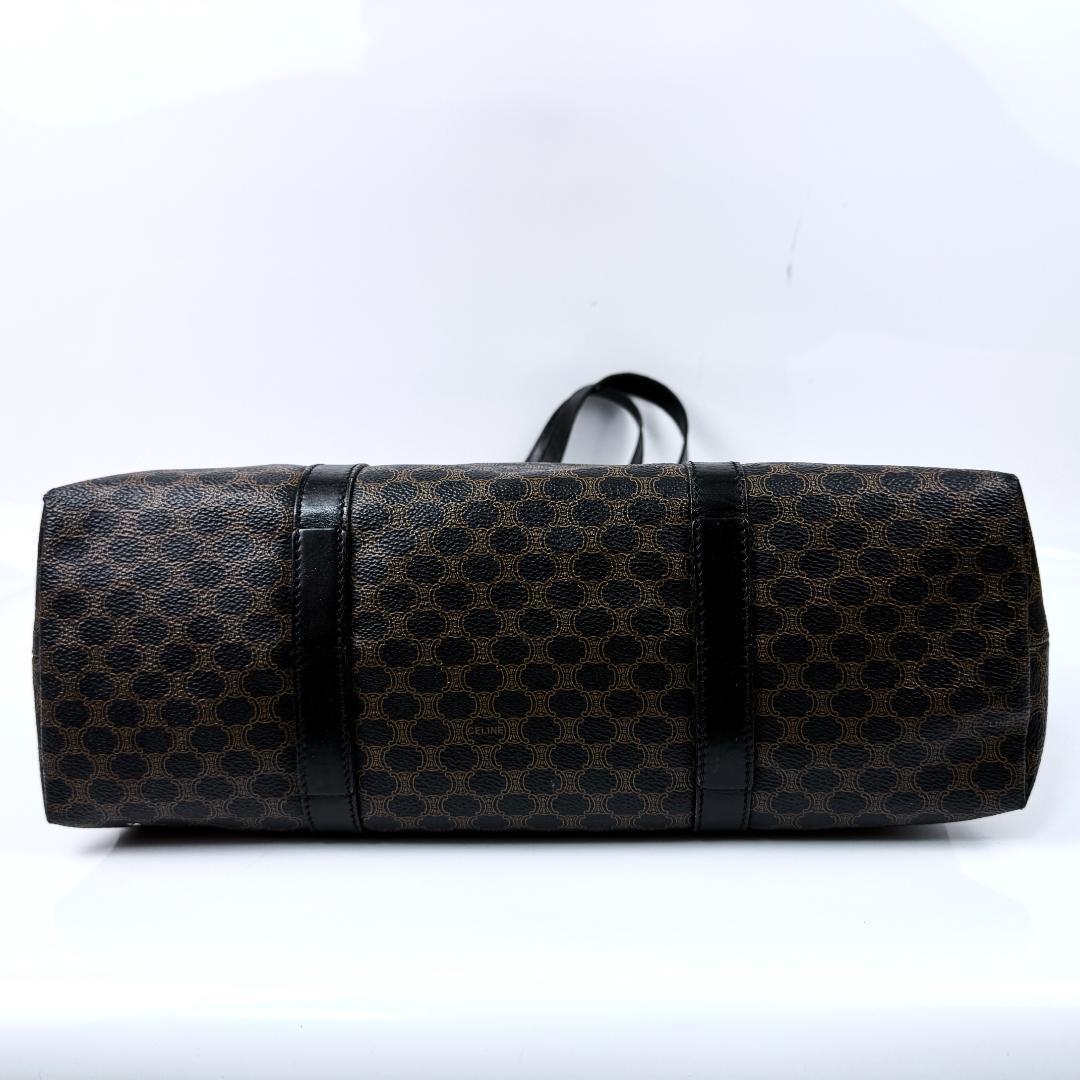 大容量 CELINE セリーヌ トートバッグ PVC 黒マカダム A4可能 トリオンフ トートバッグ 肩掛け ショルダーバッグ ハンドバッグ _画像6