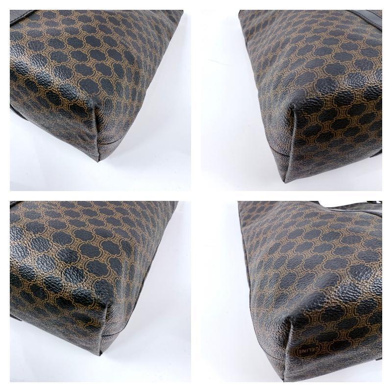 大容量 CELINE セリーヌ トートバッグ PVC 黒マカダム A4可能 トリオンフ トートバッグ 肩掛け ショルダーバッグ ハンドバッグ _画像7