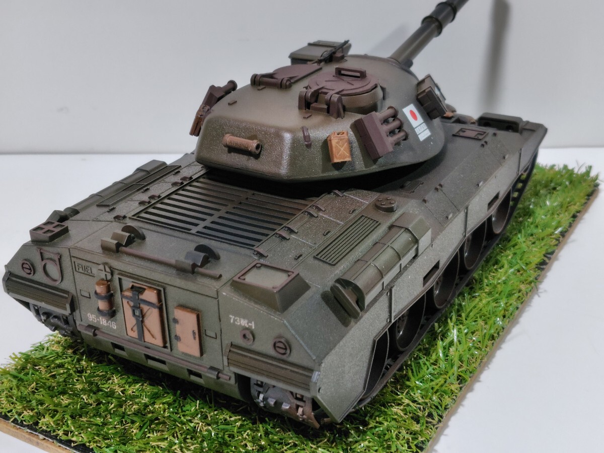 プラモデル完成品1/24陸上自衛隊74式戦車ウェザリングカスタム仕様_画像4