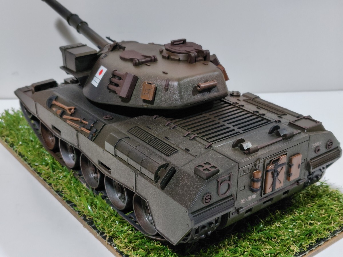 プラモデル完成品1/24陸上自衛隊74式戦車ウェザリングカスタム仕様_画像5