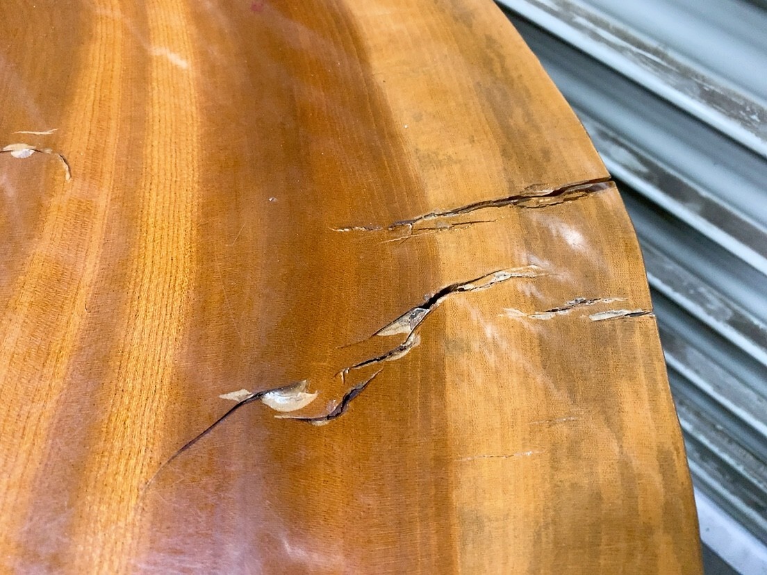 中古 一枚板テーブル 1350×1100mm 輪切り 座卓 ローテーブル 和室 古民家 座敷 机 年輪 ちゃぶ台 レトロ 茨城県常陸大宮 1013や11 M 家D_画像3